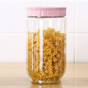 Stash Jar 1L 34oz Empty Food Grade PET Plastic Containers Clear Sealed Round Stash Spice Jar With Lid For Kitchen Storage