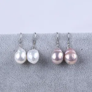 11-12mm Big Edison Pearl Earrings with 925 sterling silver hook