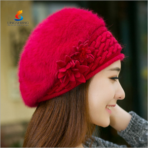 Korean women Vogue children beret hat lady fall thick socks warm wool hat rabbit fur hat - Product Image 2