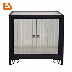 3 cajón de madera negro y <span class=keywords><strong>champagne</strong></span> espejo gabinete con patas de metal - Product Image 4