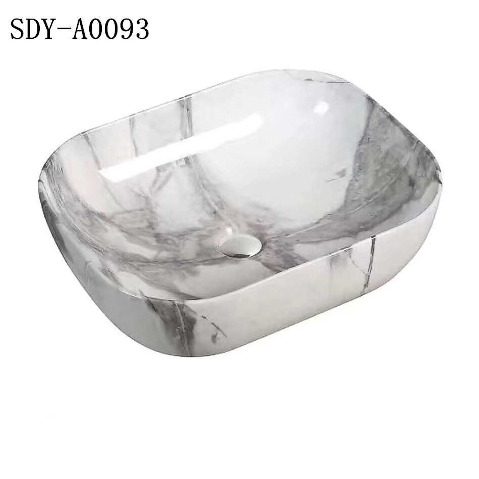 Lavabo d'eau en céramique pour animal de compagnie, vaisselle en couleur pierre, bassin en marbre, nouveau design
