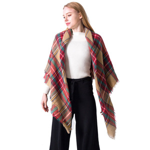 Oversized Winter Female Scarf Women Plaid Blanket <strong>Wool</strong> Scarfs Cashmere Women Shawls <strong>Wraps</strong> - Product Image 2