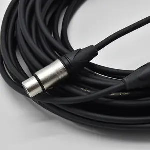 Cabo de áudio e microfone, conector xlr macho e fêmea com 3 pinos