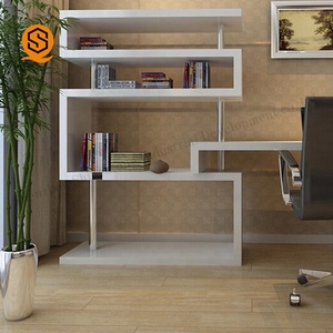 Sólido <span class=keywords><strong>blanco</strong></span> superficie de muebles para el hogar mesa de estudio y estantería de almacenamiento de combinación para venta - Product Image 3