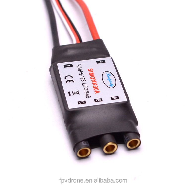 30A SIMONK ESC 5V 2A BEC ESC электронный контроллер скорости 3,5 мм банановый разъем для радиоуправляемого вертолета квадрокоптера X-copter