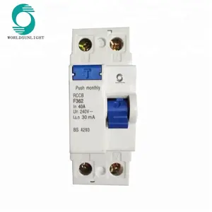 CE IEC1008 Approval XF360 Series F362 10ma 30ma 100ma 300ma 500ma 32a 2 Pole 6kA Residual Current Circuit Breaker Rccb