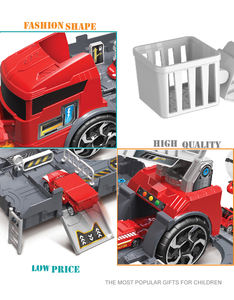 Set de Construcción de Estacionamiento para Camiones de Bomberos, <span class=keywords><strong>Juguete</strong></span> de <span class=keywords><strong>Garaje</strong></span> con 2 Autos - Product Image 3