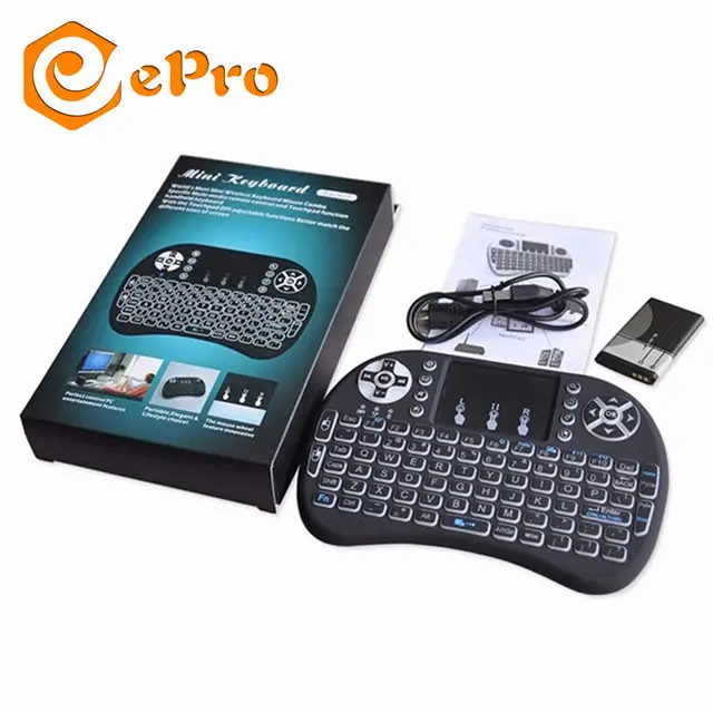 Untuk Smart TV Rii I8 2.4G Touchpad Mini Keyboard Nirkabel Keyboard Arab Keyboard Rusia