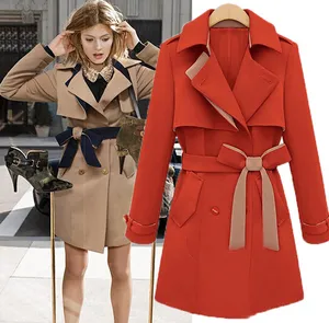 DY2254W Europea style ladies winter sexy fashion trench coat