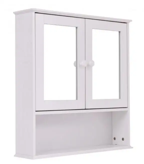 Bathroom furniture Wall Cabinet with Double Mirror Doors