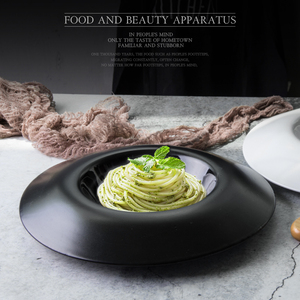 Factory Sales Stocked Black and White Bright Glazed Round Food/soup 11" European Style <strong>Ceramic</strong> <strong>Plate</strong> - Product Image 3