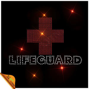 Croix rouge <span class=keywords><strong>life</strong></span> guard fer sur strass <span class=keywords><strong>cristal</strong></span> - Product Image 1