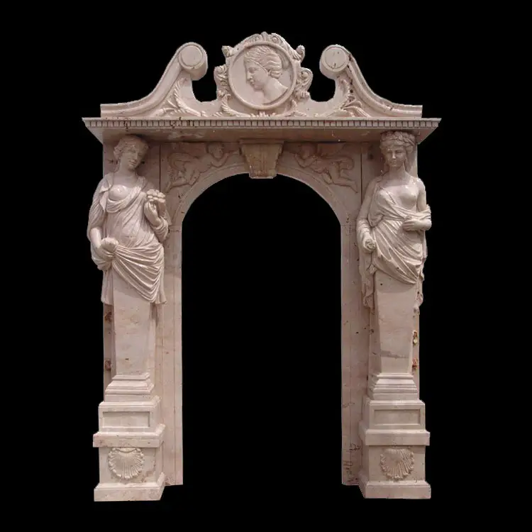 Puerta del templo piedra decorativa pilar de mármol