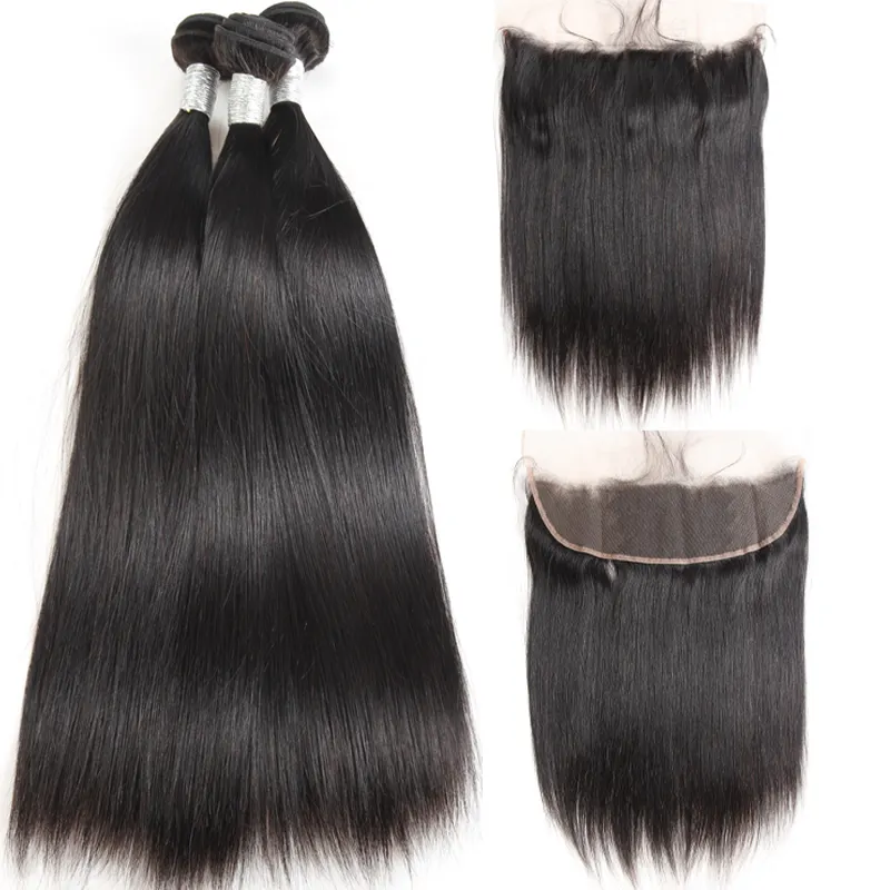 Ms Mary Straight Hair Bundles With Frontal ,Wholesale10A Grade Cuticle Aligned Peruvian Hair