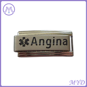 Vértigo con láser de acero inoxidable brazalete de identificación médica italiana - Product Image 6