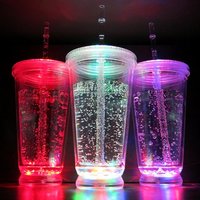 Servicio OEM, Vasos de Plástico, Vasos de Viaje de Doble Pared, Vasos de Cerveza de Plástico con Luz LED