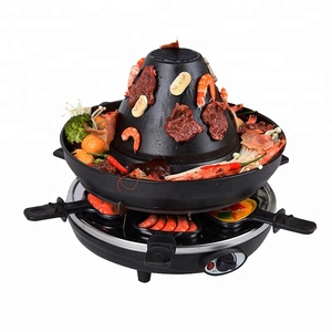 럭셔리 더블 레이어 실내 파티 휴대용 teppanyaki 전기 raclette 바베큐 그릴 초콜릿 만드는 기계