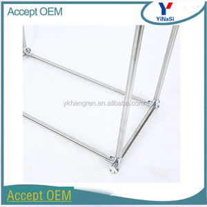 Estante rodante para ropa, colgador de acero plateado, estante seco para tela - Product Image 5
