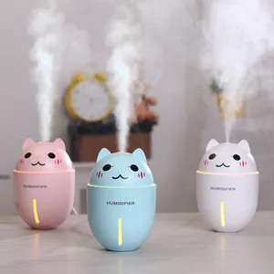 Bán Buôn Động Vật Dễ Thương Meng Pet Mini Cat Tạo Độ Ẩm 320ML Usb Mist Sprayer Với Ánh Sáng Ban Đêm