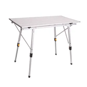 CampLand Aluminum Table Height Adjustable Folding Table Camping Outdoor  Lightweight for Camping, Beach, Backyards, BBQ, Party