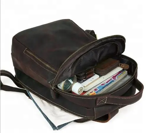 Seyahat için çok fonksiyonlu hakiki deri sırt çantası erkek sırt çantaları iş sırt çantası