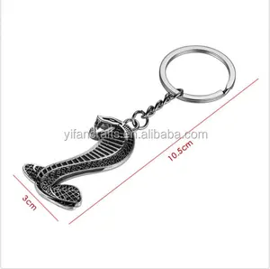 קוברה נחש מתכת Keychain Keyring רכב מפתח Fob עבור פורד Shelby GT מאך