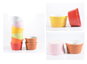 Crème Brûlée Ramekins Plats à soufflé en céramique <span class=keywords><strong>Mini</strong></span> taille Bol à <span class=keywords><strong>ramequin</strong></span> blanc Bols à dessert Plat de cuisson pour cupcakes - Product Image 3