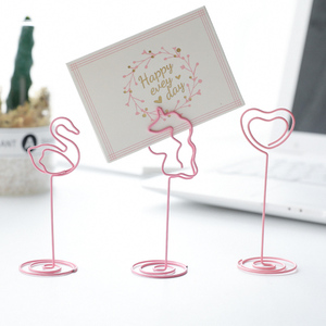 Mini Note Card <strong>Holders</strong> Table Number Stands Table Card <strong>Holder</strong> Metal Wire Picture <strong>Photo</strong> <strong>Holder</strong> with Heart Shape Menu Memo Clips - Product Image 2