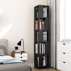 Modern Corner Bookshelf <strong>Rotating</strong> Bookcase 5 Tier Storage Shelving Bookshelf Unit Book Display <strong>Shelf</strong> - Product Image 4