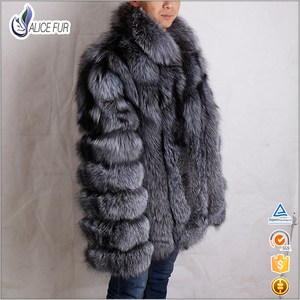 Cappotto in Vera Pelliccia di Volpe per <span class=keywords><strong>Uomo</strong></span> OEM all'Ingrosso, Cappotto <span class=keywords><strong>Invernale</strong></span> con Collo in Pelliccia di Volpe Autentica - Product Image 5