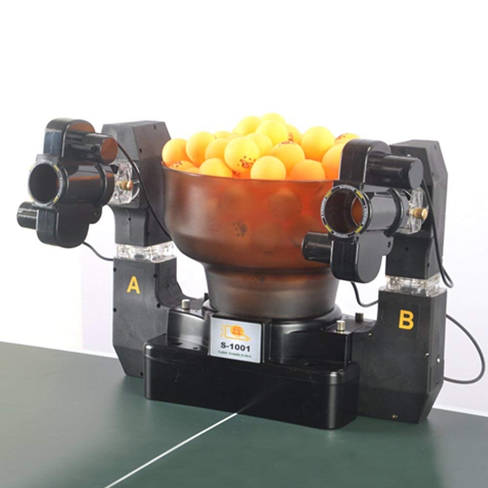 Newly Double-End Machine with 36 Different Spin Balls, Intelligent Design , Serves Table Tennis Robot for Training