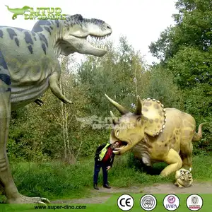 גן משחקים חיצוניים פיברגלס גדול דינוזאור פסלים