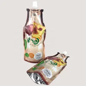 150 мл 200 мл 330 мл пользовательский фруктовый сок алюминиевая фольга пластиковая бутылка в форме мешка с носиком