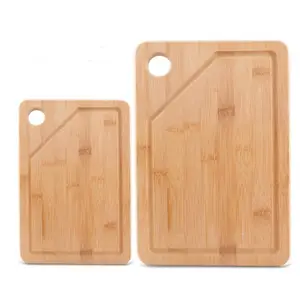 100% Organic bamboo cutting board set with juice groove