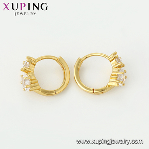 96208 xuping produttore cerchio di charme a forma di bambino <span class=keywords><strong>orecchini</strong></span> con 24 k oro placcato impostazione zircone cubico - Product Image 4