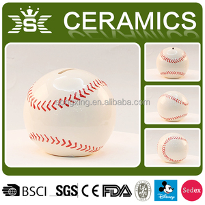 カスタムセラミックベビー貯金箱ホワイト野球貯金箱サイズと形状はカスタマイズ可能 - Product Image 2