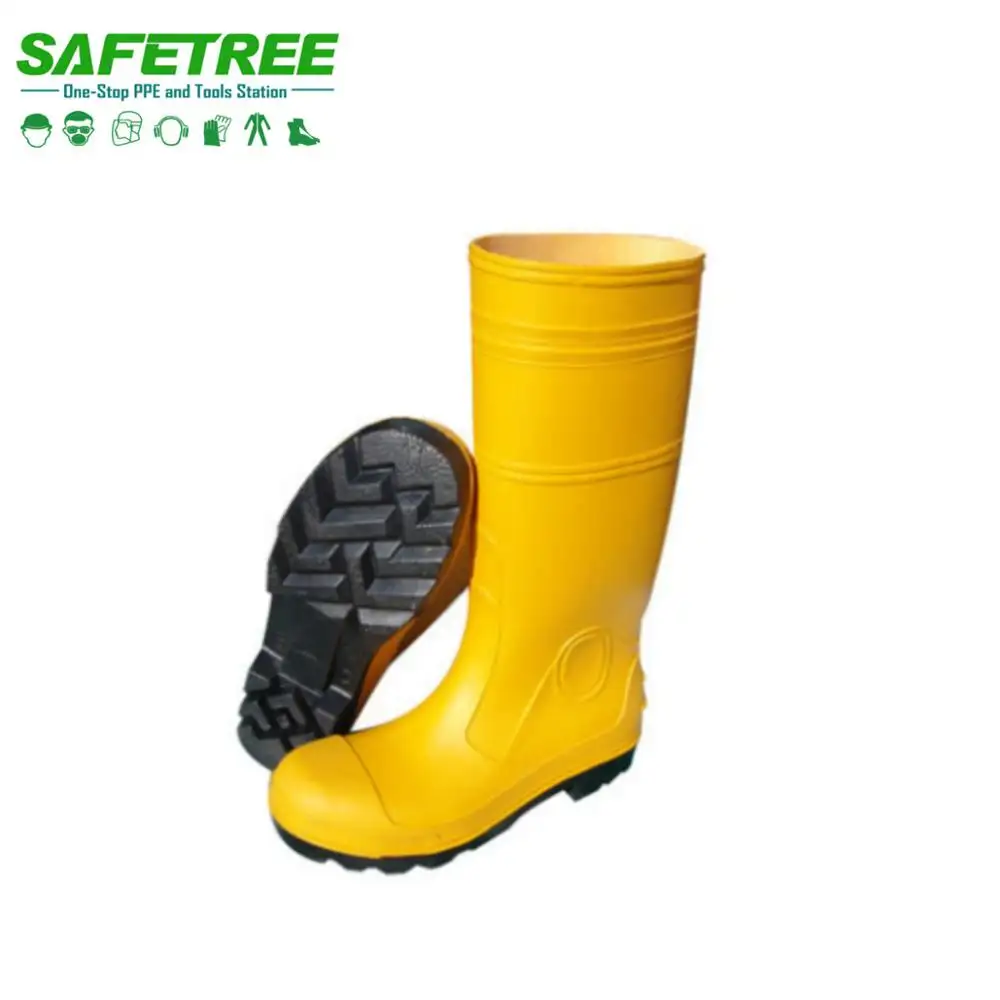 พีวีซี Gumboots กับเหล็กนิ้วเท้าหมวกและแผ่นการทำเหมืองแร่รองเท้า