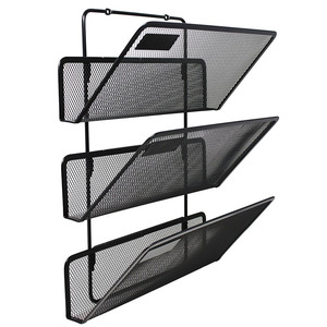Ingrosso Nuovo Design Metallo Nero 3 Strati di Filo di Filo Organizzatore a parete Rivista Organizzatori per Ufficio - Product Image 2