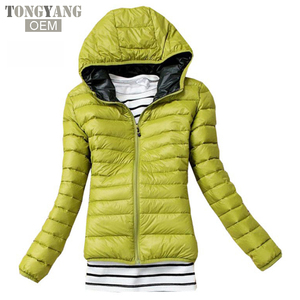 TONGYANG autunno inverno <span class=keywords><strong>donna</strong></span> giacca Basic cappotto femminile sottile con cappuccio giacche nere Casual - Product Image 3
