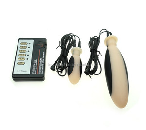 Doppelter Elektro schock Anal Plug Butt Plug Großer leitfähiger Silikon kautschuk Prostata Elektrische Stimulation Frau Vaginal massage gerät - Product Image 1