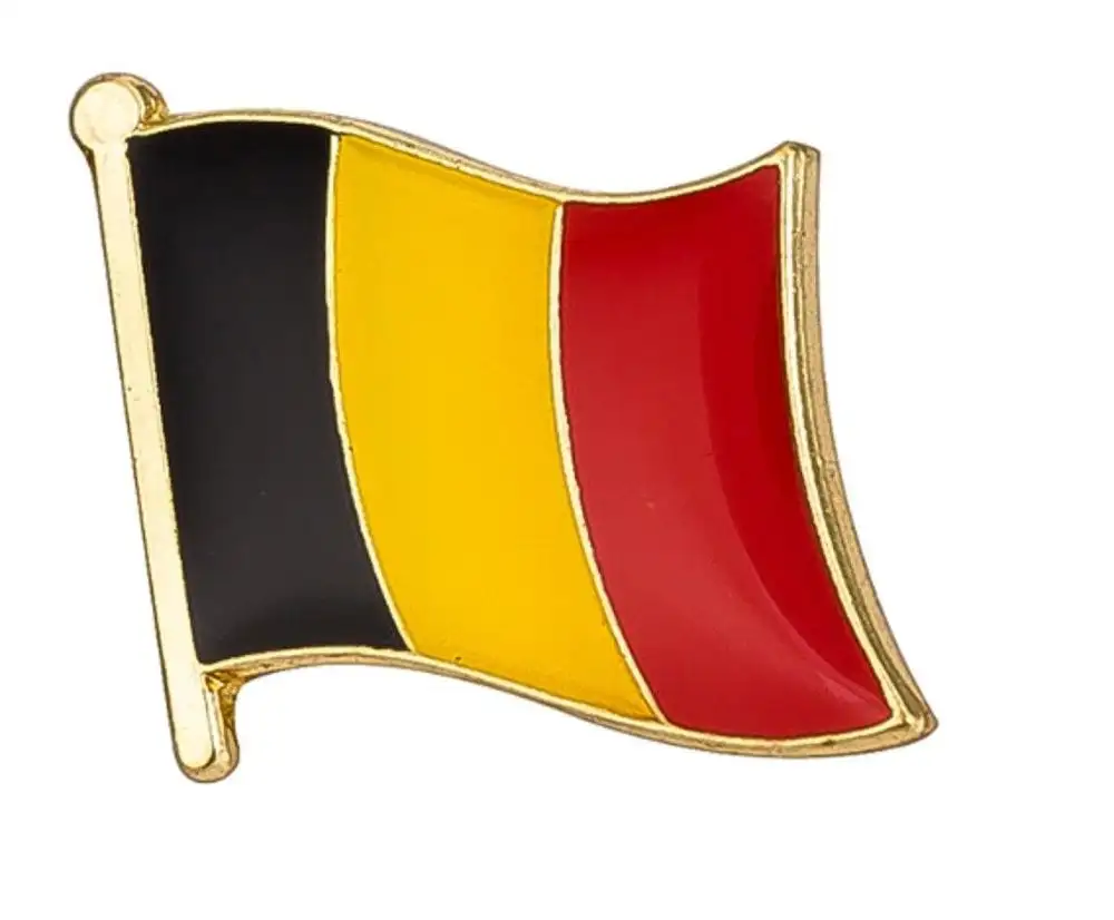 ธงเบลเยียม Pin Lapel Badge เบลเยี่ยมคุณภาพสูง Gloss Enamel