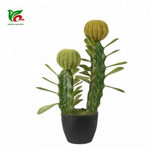 Cactus Artificial de plástico verde, planta de interior Artificial, 38cm