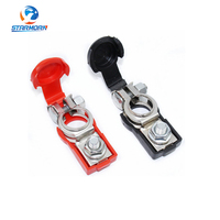 Abrazadera de terminal de batería de coche de hierro galvanizado con cubierta aislada, tipo poste superior SAE, conector positivo/negativo para automóvil/camión