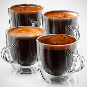 <span class=keywords><strong>5Oz</strong></span> Transparante Geïsoleerde Dubbele Wand Drinkglas <span class=keywords><strong>Cup</strong></span> Set Van 2 Cups Voor Thee Koffie Latte Cappuccino Cafe Espresso iced Tea - Product Image 5