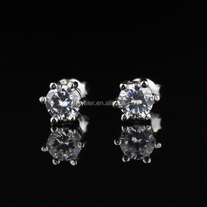 En gros bling charmant unique <span class=keywords><strong>pierre</strong></span> diamant boucles <span class=keywords><strong>d</strong></span>'oreilles en or, 925 thailande <span class=keywords><strong>argent</strong></span> boucle <span class=keywords><strong>d</strong></span>'oreille avec le <span class=keywords><strong>prix</strong></span> - Product Image 1