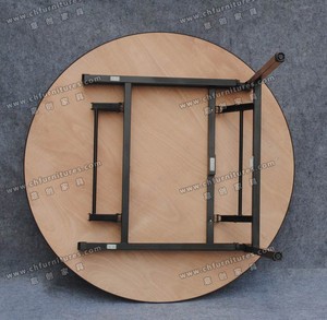 الجملة الخشب الرقائقي مأدبة طاولة طعام قابلة للطي مع رجل من الفولاذ - Product Image 3