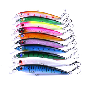 Hengjia Umpan Pancing Minnow Keras 11Cm 13.4G, Umpan Pancing Buatan dengan Kait Bulu