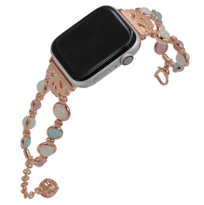 Cinturino di Lusso per Orologio Smart da Donna con Perline Metalliche Luminose per <span class=keywords><strong>Apple</strong></span> <span class=keywords><strong>Watch</strong></span> in <span class=keywords><strong>Acciaio</strong></span> Inossidabile - Product Image 4