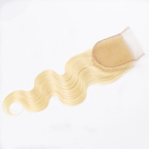 Châu Âu 613 cơ thể sóng ren đóng cửa 4x4 phần tự nhiên Mật Ong Cô Gái Tóc Vàng trong suốt HD ren Brazil Trinh Nữ nhân tóc đóng cửa - Product Image 3