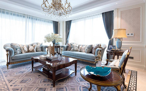 Ensemble de canapés BISINI Noble Hand Curved <span class=keywords><strong>Louis</strong></span> Design Royal en tissu bleu clair pour salon, meubles BF08-YS006 - Product Image 2